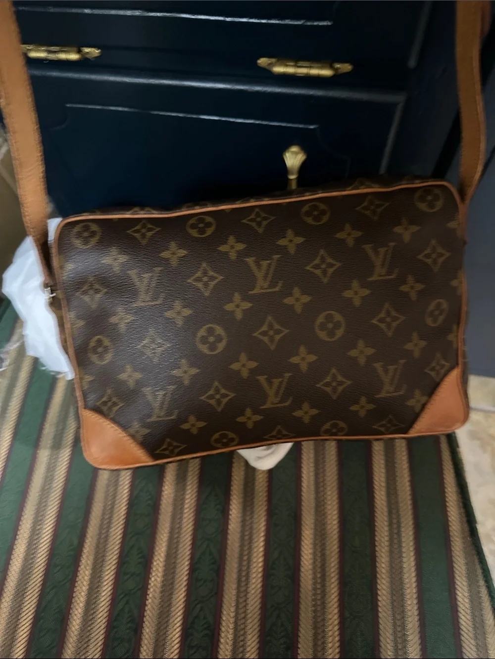 Louis Vuitton Monogram Canvas Messenger Bag in Brown and Tan
